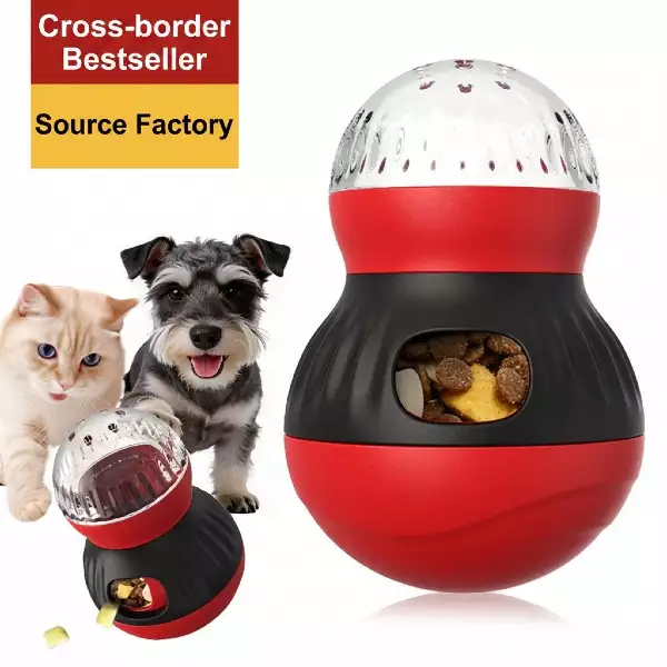 Non-Tip Rolling Pet Feeder | Interactive Treat Dispenser for Cats & Small Dogs