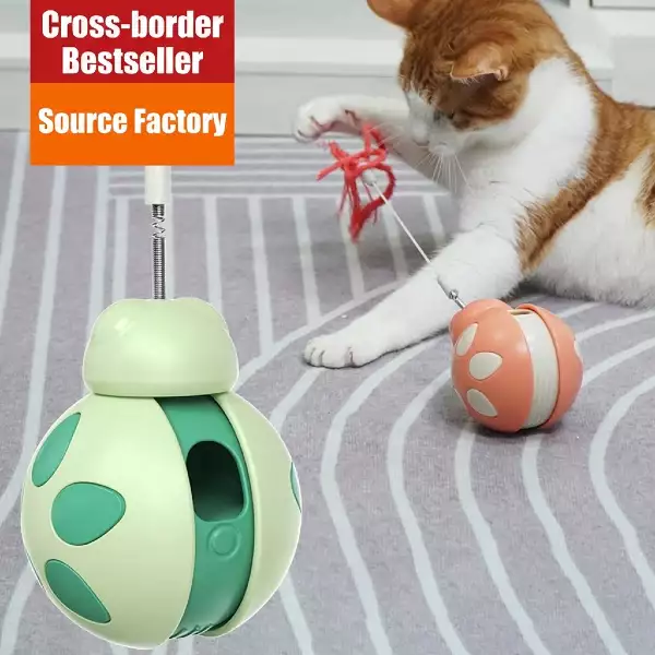 Tumbler Cat Toy with Treat Dispenser | No-Battery Balance Car Design | Wholesale