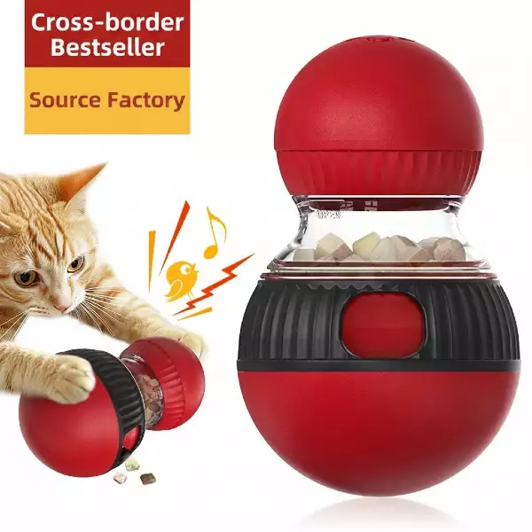 Rolling Treat Dispensing Cat Toy | Sound Switch & Slow Feeder | Wholesale