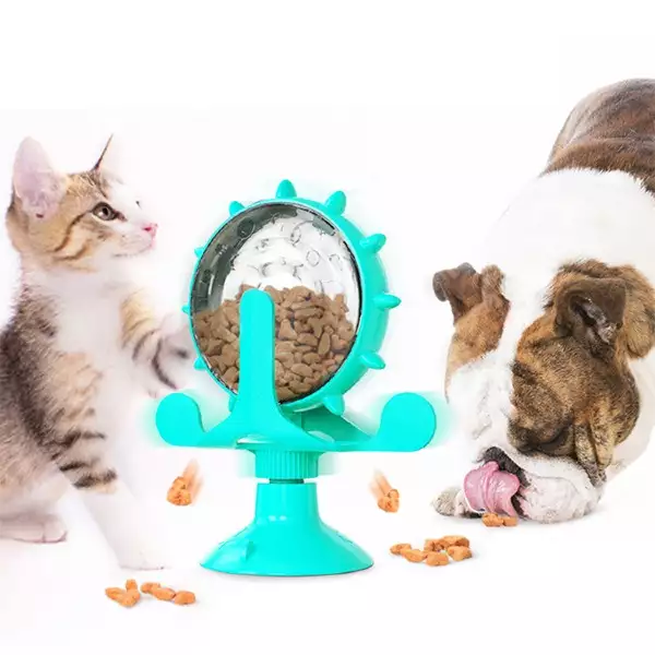 360° Rotating Treat Dispensing Cat Toy | Suction Cup Puzzle Feeder | Wholesale