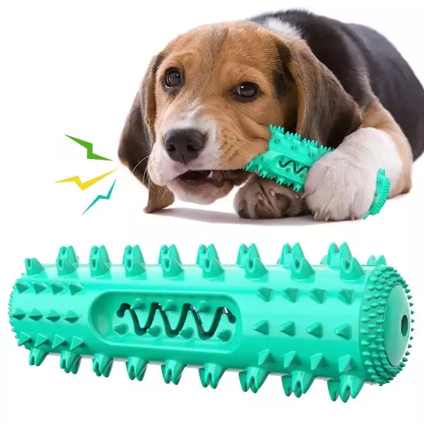 Dog Molar Stick Toy with Squeaker, Floating Teeth Cleaning Chew Toy