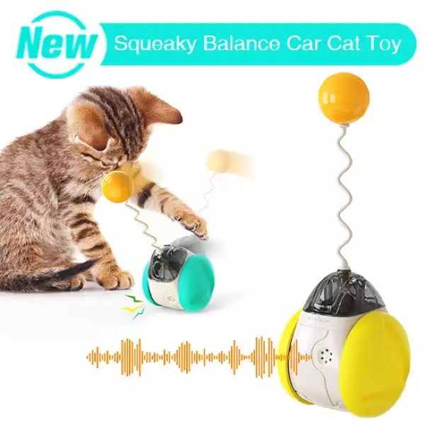 Pet Toy Manufacturer | Squeaky Balance Car Cat Toy | OEM Wobble Teaser | Wholesale