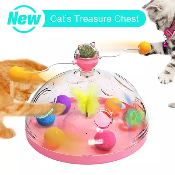 Rotating Windmill Cat Toy | Suction Cup with Catnip & LED Ball | Wholesale